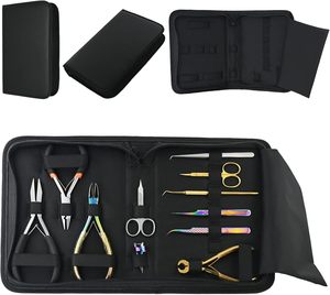 Customized Logo Printed High Quality Durable Stainless Steel Metal Plastic Hair Extension <b>Kit</b> <b>Mini</b> Salon Set Silicone Nylon - Product Image 5