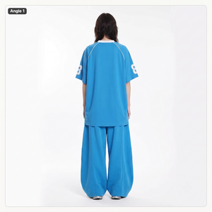 Conjunto Deportivo Unisex Y2K de Dos Piezas, Estilo Urbano, Transpirable, con Estampado por Sublimación, Poliéster de Peso Medio, Etiqueta OEM, Corte Holgado - Product Image 2