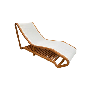 Chaise longue en bois teck bois piscine chaise patio plage lit pour extérieur direct usine d'Indonésie - Product Image 1