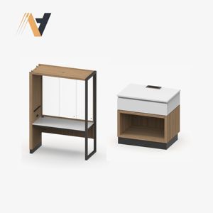 Ensemble de meubles de chambre à coucher en bois massif moderne et minimaliste, design modulaire de rangement, provenant d'une usine vietnamienne - Product Image 1