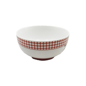Vente en gros de bols en céramique pour enfants personnalisés avec un motif de chef de cuisine mignon et un bord à carreaux rouges - Product Image 6