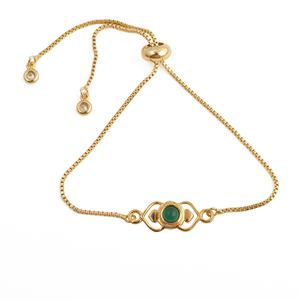 Bracelet ajustable en laiton plaqué or avec sertissage de pierres précieuses faites à la main, cadeau de mariage tendance pour femmes, bracelets en gros - Product Image 4