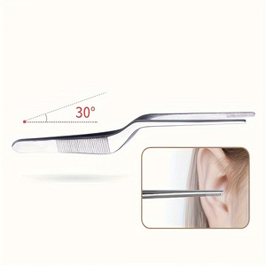 Pinzas Profesionales de Acero Inoxidable con Forma de Pistola para Eliminar Cera del Oído, con Punta Dentada y Agarre Antideslizante - Product Image 4