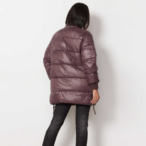 Breathable Eco-Friendly Winter Best Selling Wholesale Cotton Knitted Embroidery Hooded Designer Custom Women Puffer Jacket Wool - Product Image 3