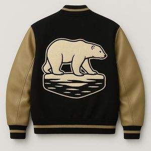 Blouson universitaire personnalisé pour homme, style streetwear hiver, broderie premium, OEM/ODM, 100% laine peignée, logo frontal - Product Image 6