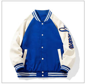 Nouveau design personnalisé, manteau varisty polaire logo, veste d'automne universitaire brodée pour vêtements - Product Image 1