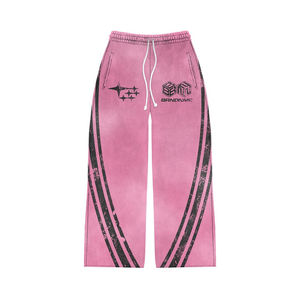 Chándal vintage con efecto deslavado al sol y lavado ácido |   Sudadera con capucha y cremallera estilo patchwork y pantalones deportivos acampanados |   OEM Personalizado - Product Image 6