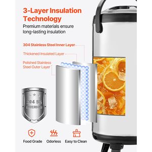 Torre per Birra in Acciaio Inox Isolata da 9,2L con Display della Temperatura e Rubinetto per Bevande Calde - Product Image 4