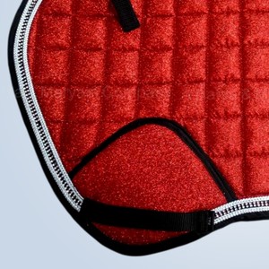 Premium Custom Logo <b>Red</b> <b>Glitter</b> Sparkle Horse Saddle Pad Square Quilted Show Jumping General Purpose Saddlecloth Rhinestone - Product Image 5