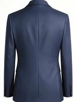 Blazer de Costume Homme Luxe Bleu Marine Croisé Grande Taille Coupe Slim Formel Affaires Mariage Bureau Bal de Promo 100% Coton 2026