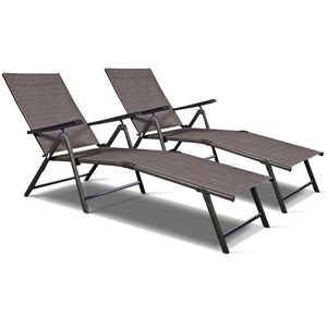 Set di 2 Chaise Longue Regolabili con 5 Posizioni Reclinabili - Product Image 3