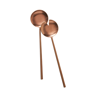 Cuchara y Tenedores para Servir Ensaladas con Mango Curvo de Metal, Diseño Elegante para Uso en Hogar, Hotel y Restaurante - Product Image 2