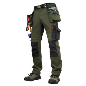 Pantalones de Trabajo de Poliéster sin Costuras de Alta Calidad, Negros, de Alta Visibilidad, Estilo Único, Ropa de Trabajo de Seguridad - Product Image 3
