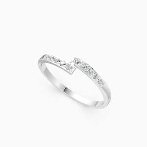 Bague de fiançailles pour femme en platine fine plaquée or 18 carats avec diamants naturels taille marquise couleur G certifiée IGI - Product Image 2