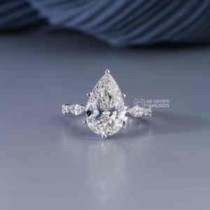 Marquise Pear & Round Lab Grown Diamond <b>Ring</b> S925 <b>Silver</b> White Metal Luxury 9 Piece 5.13ct EF Clarity <b>Statement</b> <b>Ring</b> for Women - Product Image 1