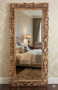 Vintage Carved Wood Floor <b>Mirror</b> <b>Arched</b> Wall <b>Mirror</b> Decorative Framed <b>Mirror</b> for Entryway Bedroom Living Room - Product Image 6