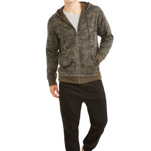 100% sudaderas con cremallera de algodón para hombre unisex, forro polar de invierno con logotipo personalizado, ropa informal bordada, sudaderas con capucha extragrandes de camuflaje en blanco - Product Image 4