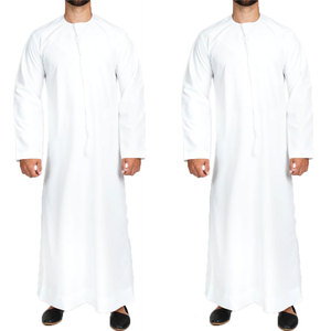 Wholesale 2026 Arabic <b>Men's</b> <b>Thobe</b> Jubba Thawb Plus Size Long Sleeve Polyester Muslim Embroidered Clothing For Boys - Product Image 1