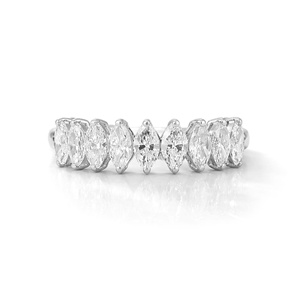 Handmade Marquise Cut 1.50 Ct TW Diamond Wedding Band Perfect Stacking Bridal Ring Unique Wedding Band <b>for</b> <b>Women</b> - Product Image 1