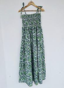Robe d'été décontractée pour femme Robe longue sans bretelles Style pull à volants Ceinture entièrement doublée en coton Crochet Fermeture des yeux Motifs Vacances - Product Image 6