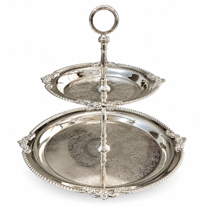 Soporte Escultural de Tres Niveles para Bombones con Hojas Plateadas, Hecho a Mano, para Hoteles, Bodas y Eventos, Tamaños y Colores Personalizables - Product Image 4