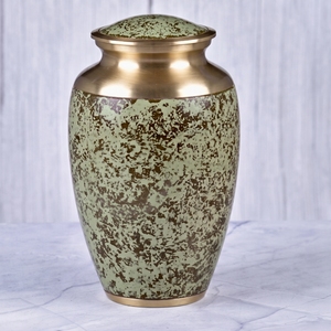 Urne funéraire pour adultes en laiton avec motifs gravés argentés et dorés, finition métallique, pour cendres humaines, urne commémorative pour enterrement - Product Image 5