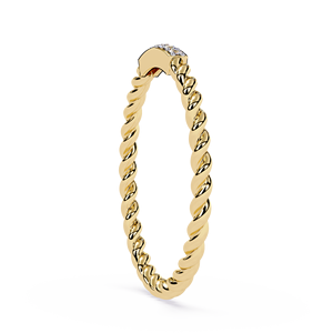 แหวนเพชรทรงกลมมินิมอลสำหรับผู้หญิง ทองคำแท้ 14k เหมาะสำหรับเป็นของขวัญ งานหมั้น วันครบรอบแต่งงาน - Product Image 3