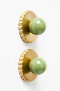 Poignée de meuble géométrique moderne en corne de buffle naturelle ronde, bouton de tiroir en laiton noir, accessoires de quincaillerie pour un tirage facile - Product Image 3