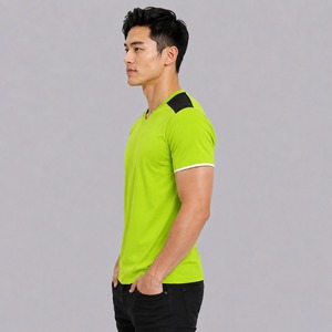 เสื้อยืดคอกวีผู้ชาย ผู้ผลิตมืออาชีพ ขายดีที่สุด ราคาขายส่ง ทรงปกติ สตรีทแวร์ลำลอง ผ้าฝ้าย 100% รับผลิตตามแบบ - Product Image 3