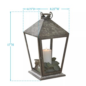 Lanterne avec panneaux en verre et porte-bougie pour la décoration de la maison - Product Image 6