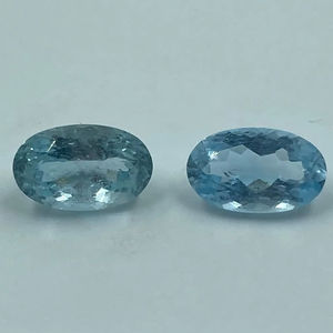 Piedra Preciosa de Aguamarina Natural de Alta Calidad, Corte Ovalado, 2 Piezas, 3.41 Quilates, 6x10MM, para Joyería de Anillos - Product Image 1