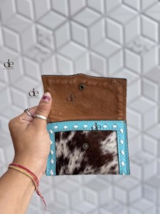 High Quality Cowhide fur Leather New Hand Tooled Carving <b>Small</b> Coin <b>Purse</b> Multi Uses Mini Wallet for Women Western Gifts - Product Image 3