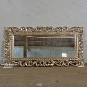 Espejo de Pared Tradicional de Madera, Rectangular, Enmarcado, Decorativo, 6mm de Grosor, Acabado Dorado, Diseño de Espejo de Lujo, Hecho a Mano en India - Product Image 5