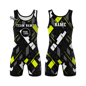 Maillots de lutte avec impression par sublimation intégrale, extensibles, sur mesure, pour hommes sexy - Product Image 2