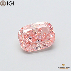 Diamant de laboratoire CVD certifié IGI, forme coussin, 1,00 carat, couleur rose vif fantaisie, clarté VS1, pour pendentif solitaire élégant - Product Image 1