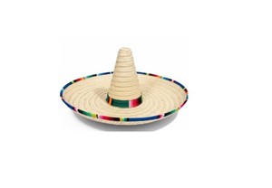 Chapeau Sombrero mexicain fait main en paille avec bordure tissée colorée, chapeau de fête traditionnel à large bord pour festival, costume - Product Image 2