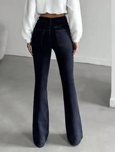 Jean en denim évasé taille haute pour femme, style vintage années 70, coupe ajustée, streetwear - Product Image 5