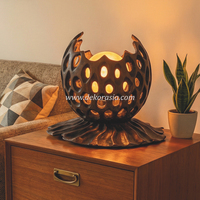 Lampe de table électrique décorative en teck écologique personnalisée avec abat-jour floral à commande tactile pour l'éclairage intérieur moderne des maisons et hôtels