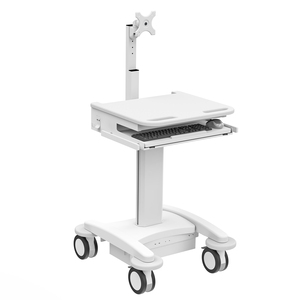 Chariot médical d'hôpital Moniteur médical motorisé réglable en hauteur antivol et poste de travail de chariot d'ordinateur portable - Product Image 1