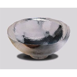 Bol décoratif en métal martelé argenté, centre de table de luxe en acier inoxydable, bol de service pour fruits et salades, pour la maison, l'hôtel, la décoration de mariage - Product Image 1