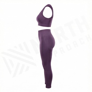 Traje Deportivo de Dos Piezas para Mujer, Personalizado al por Mayor, de Cintura Alta, con Efecto Levanta Glúteos, para Gimnasio, Fitness y Yoga - Product Image 3