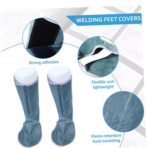 Protège-chaussures en cuir de vachette fendu de qualité supérieure, résistants aux étincelles, avec fermeture élastique, robustes et ignifuges - Product Image 4