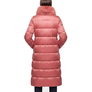 Manteau long en duvet pour femme, veste d'hiver matelassée avec col en fourrure de renard amovible - Product Image 6