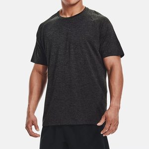 Camiseta de Manga Corta para Hombre, Cuello Redondo, Negra, 100% Poliéster, Corte Regular, Informal, Tejido de Punto, Secado Rápido, Color Sólido - Product Image 6