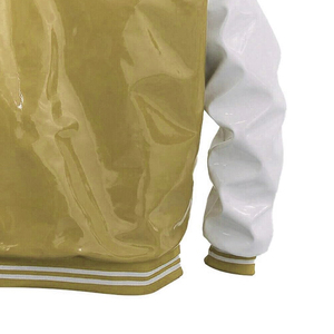 Veste universitaire en cuir PVC de qualité supérieure pour homme avec col montant et logo frontal - Veste bomber de baseball de luxe, streetwear tendance - Product Image 6
