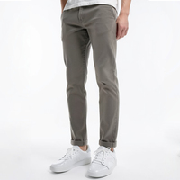 Celana Chino Pria Warna Khaki Polos, Model Lurus Kasual, Ujung Kaki Berlipat, Bagian Depan Rata, Celana Panjang, Celana Bernapas, Produsen Celana.
