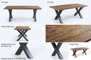 Mesa de Comedor Xozio de Madera de Teca Sólida - Patas de Metal Duraderas y Ecológicas, Diseño Minimalista para 4 Personas, para Uso en Hoteles y Villas - Product Image 6