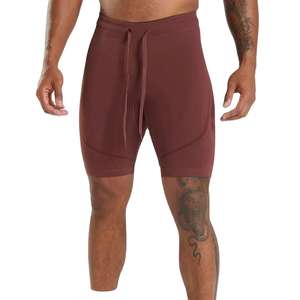 Shorts de compression décontractés pour hommes, style cargo, en tissu peigné uni, pour la gym et l'entraînement, avec soutien et taille mi-haute - Product Image 1