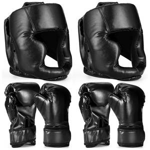 Juego de 2 Protectores de Cabeza de Boxeo Premium y Guantes de 10 oz para Adultos, Protector Facial Completo y Guantes de Entrenamiento para Boxeo y Muay Thai - Product Image 1