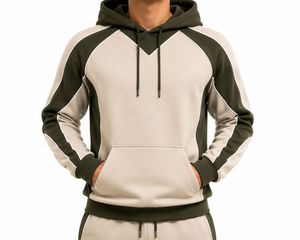 Sudadera con Capucha para Hombre, Diseño Color Block, Manga Raglán, Informal, Transpirable, Holgada, de Forro Polar, para Invierno, ODM - Product Image 4